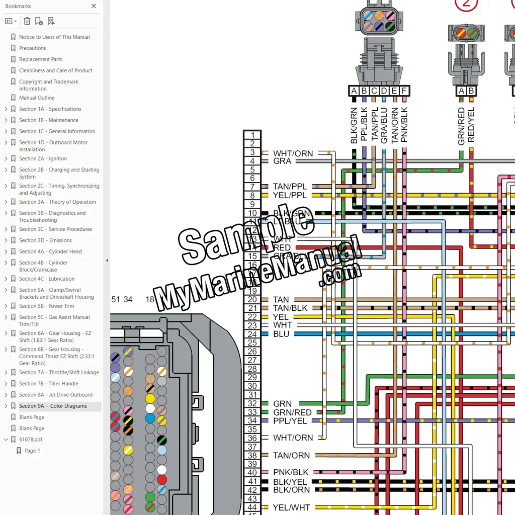 Mercury 40 50 60 EFI wiring diagram